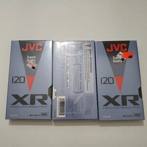 Blank JVC XR 120 VHS Tapes x3 New